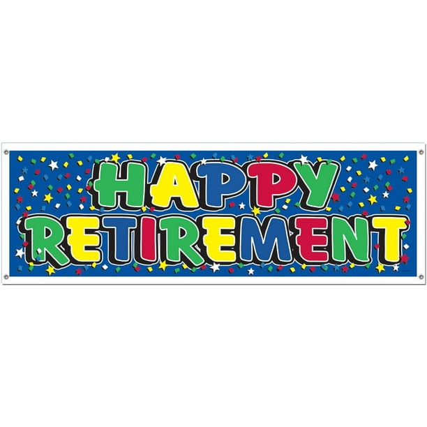 happy retirement sign banner party accessory 1 count 1pkg