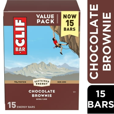CLIF BAR Chocolate Brownie Flavor Energy Bars, Plant Based Protein Bars, 15ct