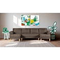 thumbnail image 1 of Sala Modular Doble Chaise Makora Salazar con Memory Foam Color Chocolate Lino Respaldo Reclinable de 3 Posiciones, 1 of 7