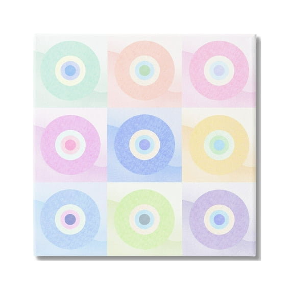 Stupell Industries Modern Pastel Circles Abstract Painting Gallery Wrapped Canvas Print Wall Art, 17 x 17