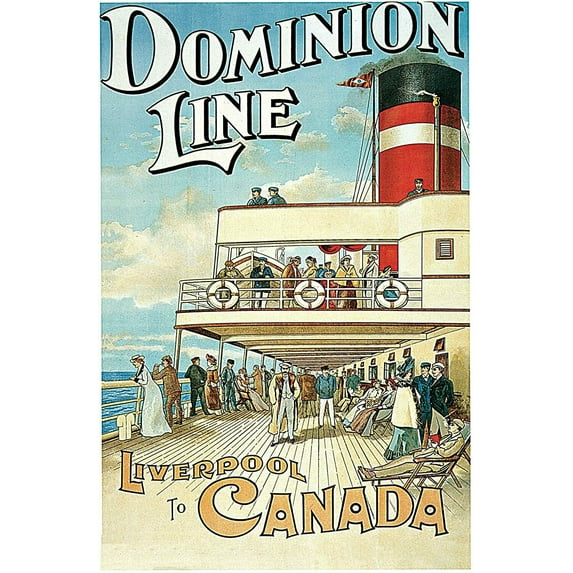 "Dominion Line, Liverpool to Canada - CANVAS OR WALL ART PRINT"