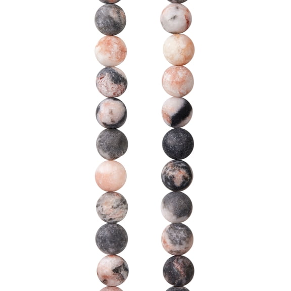 Bead Landing Pink & Gray Mix Agate Round Beads, 8mm, 12 Pack