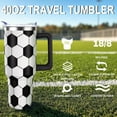 thumbnail image 2 of 40oz Soccer Tumbler with Handle Soccer Gifts Stuff for Men Girls Boys Gift for Coach Lovers Fan Mom Tumblers Stainless Steel Cup, 2 of 6