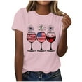 thumbnail image 2 of QUNYINEY Casual Tshirts Shirts for Women Independence Day Crew Neck Short Sleeve Tops Loose Summer Pullover Womens Tops, 2 of 5