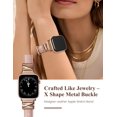 thumbnail image 2 of Wearlizer Leather Watch Band Compatible with Apple Watch Bands Women 38/40/41/42/44/45/46/49mm Slim X-Shape Metal Buckle Strap for Series 11/10/9/8/7/6/5/4/3/SE/Ultra 3/2/1, 2 of 6