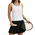 thumbnail image 5 of GPOECD Womens Workout Tank Tops Yoga Lace Up Back Sleeveless Top Running Gym Athletic Shirt for Casual Camisoles for Women 02_WH1,M, 5 of 7