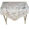 thumbnail image 2 of Veneza, 40 inch Square Lace Tablecloth, Floral Pattern. Perfect for Small Coffee Tables or Dressers. Square Table Topper, 2 of 3