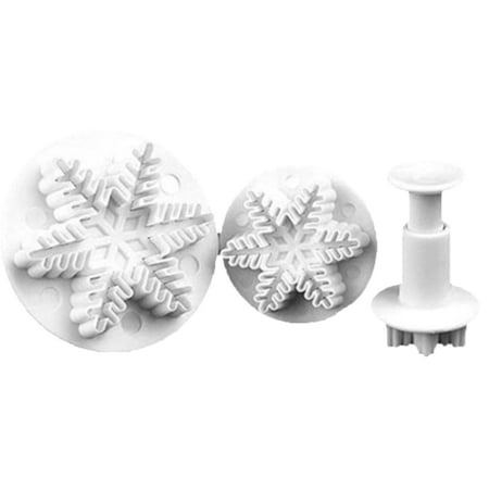 

SANAG 3pcs Food Grade Plastic Cake Mould DIY Snowflake Shape Baking Tool Fondant Molds Embossing Die