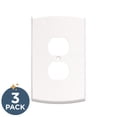 thumbnail image 2 of Franklin Brass Soft Arch (3-Pack) Outlet Covers Pure White 1-Gang Oversized Wall Plate Single Duplex Switch Plates Electrical Outlet Covers W35892K-PW-CP, 2 of 8
