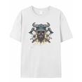 thumbnail image 5 of T Shirts for Women Short Sleeve Cotton Crewneck T-Shirt, Vintage Abstract Ox Skull Axe Tee Tops Casual Basic T-Shirts, XS-5XL White 3XL, 5 of 7