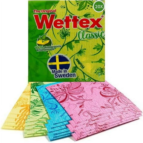 Wettex The Original Dishcloth Swedish superabsorbent Sponge Cloth 10 ct (Pack of 2)