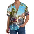 thumbnail image 1 of Fotbe Playful Hedgehog Forest Pond Camisa Estampada de Manga Corta para Hombre, Casual de Verano, Estilo Playero, Sin Arrugas-4X-Large, 1 of 5