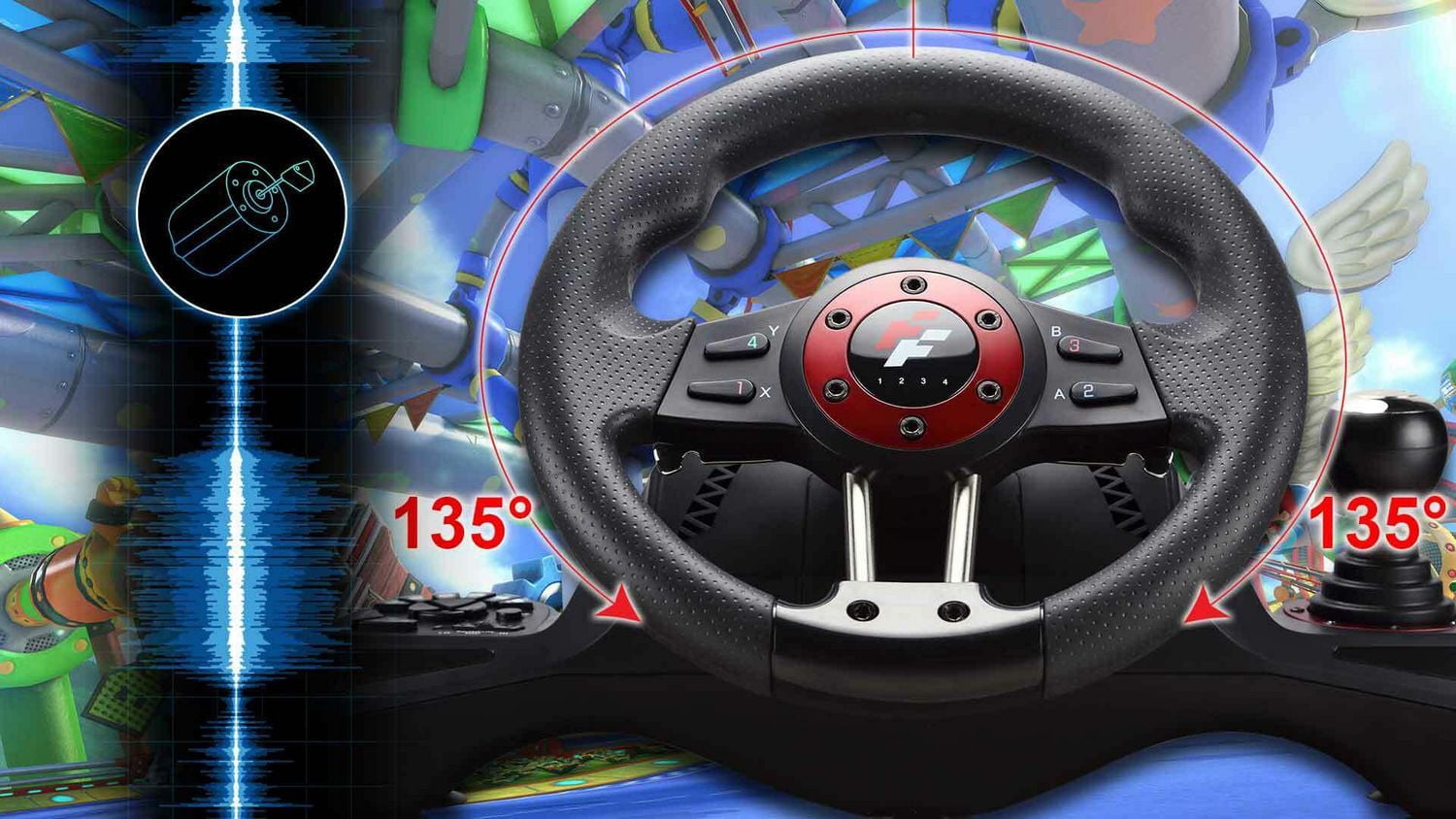 Flashfire 4-in-1 Force Racing Wheel Set - Compatible with Windows PC, PS4 & Xbox One and XBOX Series x/s.