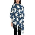thumbnail image 3 of Honeii Shark Print Scarf Oversized Scarf Tassel Fall Winter Thick Scarf Warm Shawl Women,Women's Scarves & Wraps, 3 of 8