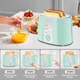 thumbnail image 3 of Toaster 2 Slice, Extra Wide Slot Toaster, 7 Shade Settings, Bread Toaster with Cancel, Defrost, Reheat Function, Extra Wide Slots for Waffle or Bagel, Removable Crumb Tray, 750W, Retro Red, 3 of 8