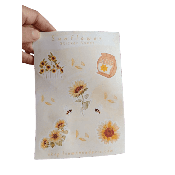 Sunflower-Themed Sticker Sheet