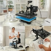 8 in 1 Heat Press Machine, 12 x 15 Combo Digital Multifunctional Sublimation Heat Transfer Machine, 360-degree Rotation Swing Away Shirt Printing Machine for Tshirt,Hat,Mug,Plate