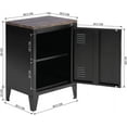 thumbnail image 7 of Highsound Nightstand with Metal Locker, Modern Bedside Storage Table with Removable 2 Tier Shelves for Boy Teens Bedroom-Black, 7 of 7