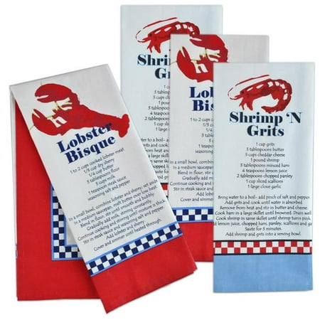 

18 x 28 in. DII Seafood Recipe Dishtowel Set - 4 Piece