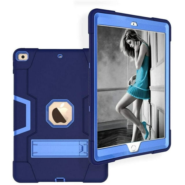 Mignova for New iPad 7th Generation 10.2" 2019 / iPad 10.2 Case, Hybrid Rugged Heavy Duty Defender Shockproof Protective with Built-in Kickstand for Apple iPad 10.2 Inch 2019 (Navy/Blue)