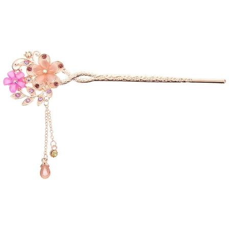 unbranded Bun Hairpin Decorative Hair Stick Chinese Flower Hair Pin Tassel Pendant Headdress