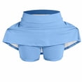 thumbnail image 5 of CPNG Girl's Sport Skorts with Pockets Shorts Skirt High Waist Tennis Golf Skort Solid Color Athletic Workout Skirt(Blue,7-8 Years), 5 of 5