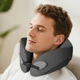 thumbnail image 5 of Memory Foam Neck Pillow for Travel - U-Shaped Airplane Pillow with 360 Head Support, Stowable Design for Flights, Commuting, Office & Gaming - Machine Washable Cover, 5 of 6