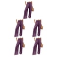 thumbnail image 3 of Qarigey Señoras Verano Primavera Pantalones Bolsillos Largo Suelto Casual Pierna ancha Cintura alta Moda elástica para ropa de calle Púrpura Type2 NO2, 3 of 6