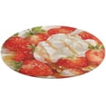 thumbnail image 5 of Strawberry Fruit Watercolor Round Carpet Circle Rug Outdoor Patio Area Rug Washable Large Area Rugs Hallway Room Decor Fitness Mats, 5 of 8