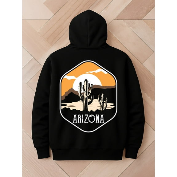Arizona Desert Sun sweatshirt Camping men machine washable black Comfy Loose Drawstring Trendy Hooded Pullover,Clothing For Autumn Winter aesthetic cute guys Vintage Unisex hoodie