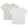 thumbnail image 1 of KYAIGUO T-Shirts Unis pour Filles, Manches Courtes, Col Rond, Coton, 2-10 Ans, 1 of 9