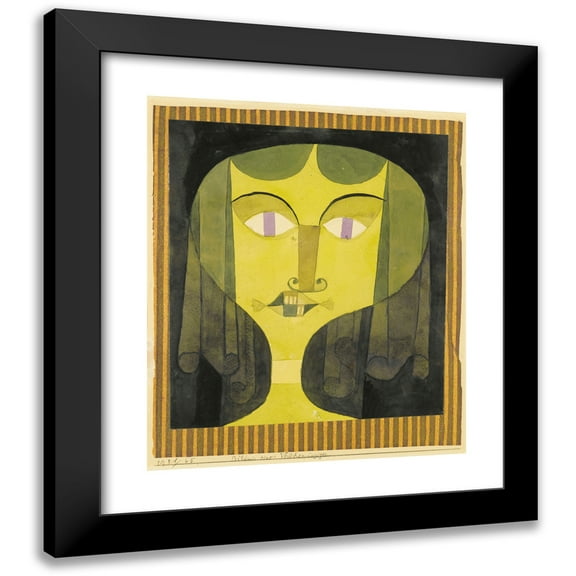 Paul Klee 12x14 Black Modern Framed Museum Art Print Titled - Portrait of a Violet-Eyed Woman (1921)