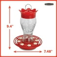 thumbnail image 3 of Pennington Red Glass Hummingbird Bird Feeder, 28 oz. Capacity, 2 Pack, 3 of 12