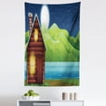 thumbnail image 1 of Log Cabin Tapestry, Countryside Theme Image of a Rustic Cabin near Freshwater River at Night, Fabric Wall Hanging Decor for Bedroom Living Room Dorm, 5 Sizes, Multicolor, by Ambesonne, 1 of 1