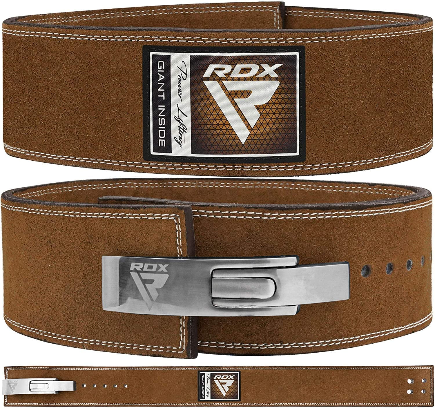 RDX Weight Lifting Belt Nappa Leather, 4” Padded Lumbar Back