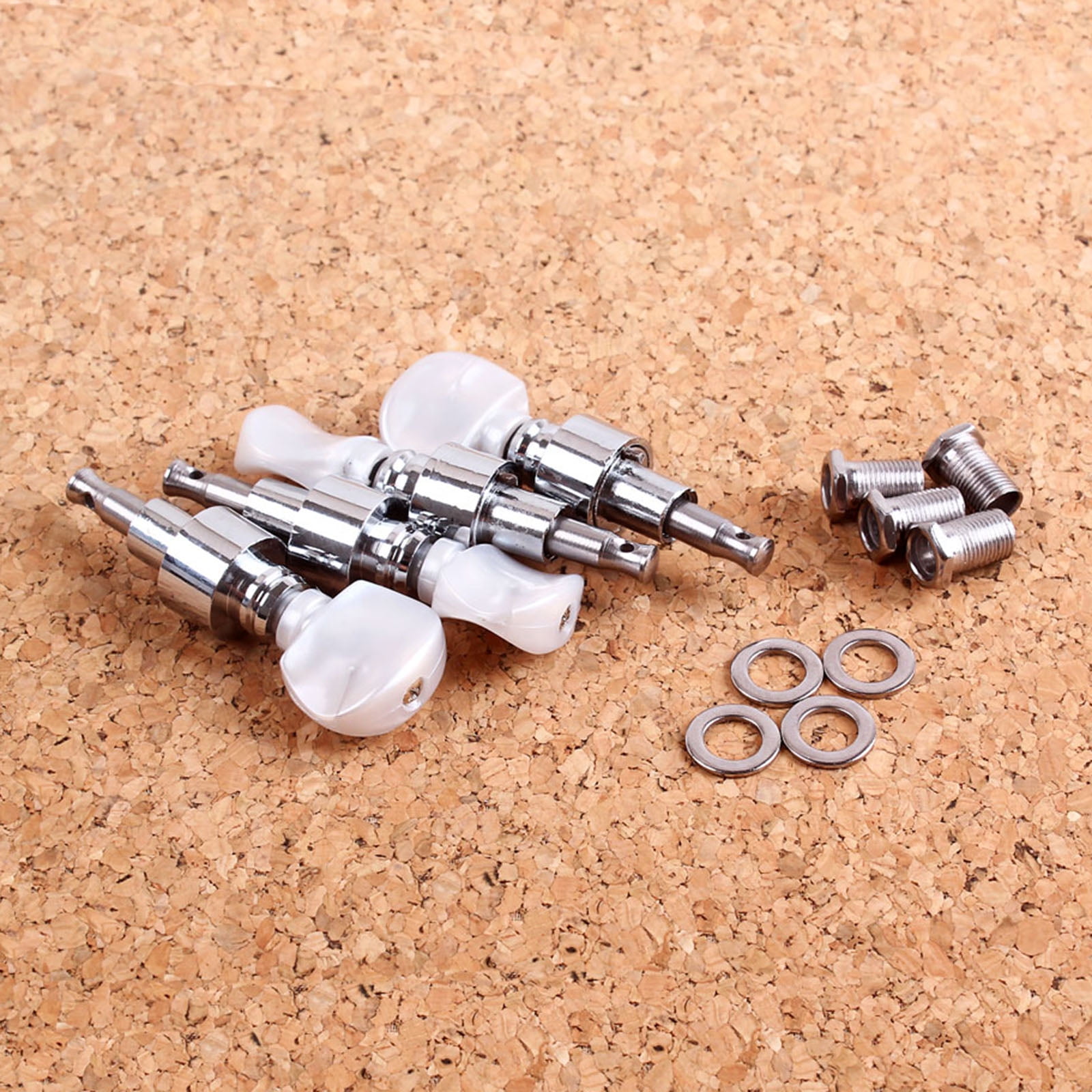 4Pcs/pack Banjo Tuner Banjo Geared Machine Pearled Pegs Tuning 4 Head Tuner Tone Keys Musical Instrument Accessories Set