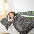 thumbnail image 4 of jejeloiu School Theme Bedding Comforter Set,Cartoon Hand-Painted Twin Comforter Sets,Green Gray White Bedding Set For Kids,Ultra Soft Home Decor,2 Pieces, 4 of 8