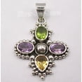 thumbnail image 2 of SilverStarJewel Sterling Silver Amethyst, Peridot, Citrine Pendant 1.4", 2 of 3