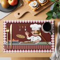 thumbnail image 2 of Ok Gourmet Cooking Placemats Set of 4, Funny Chef Kitchen Knife Fork Red Plaid Placemats for Dining Table, Place Mats for Kitchen Tabletop, Waterproof Wipeable Dining Table Mats Set, 2 of 9