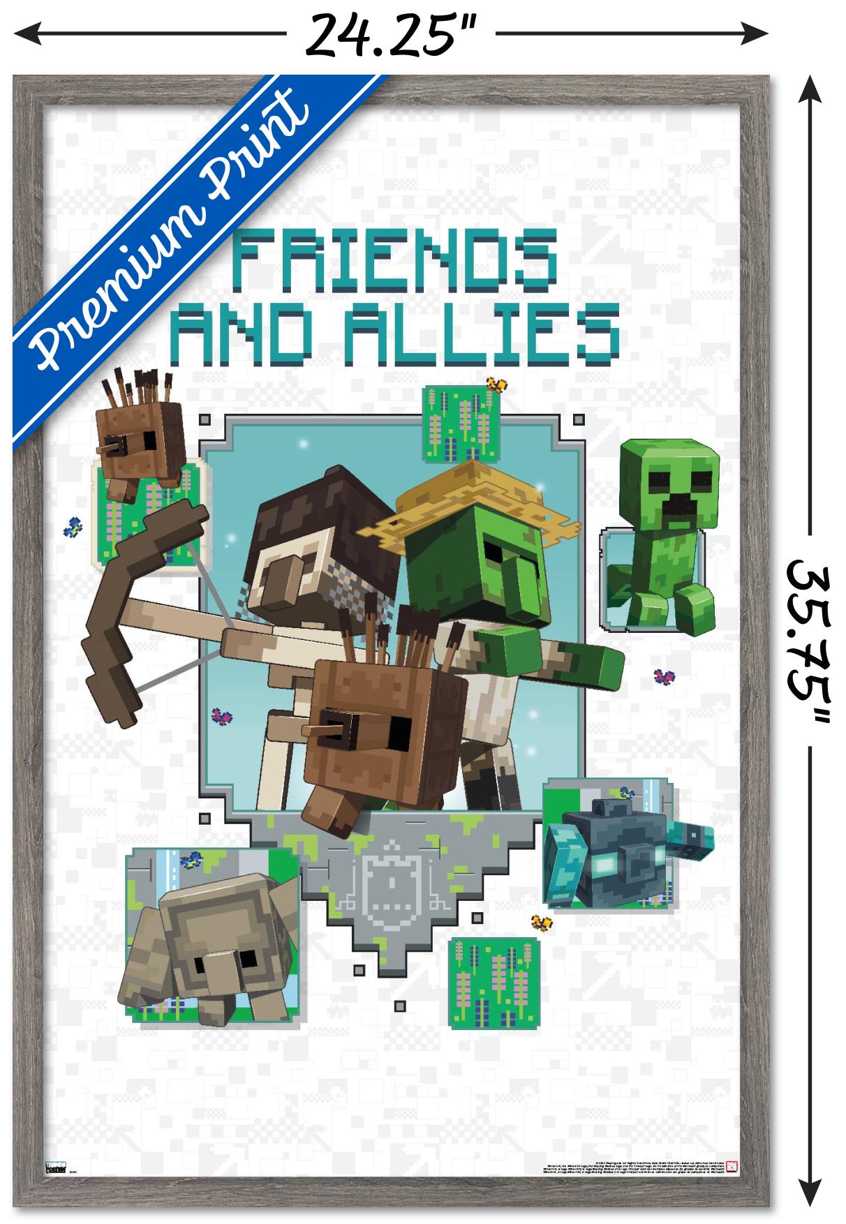 Minecraft: Legends - Friends and Allies Wall Poster, 22.375" x 34" Framed