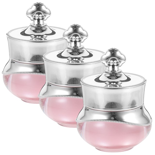 WHAMVOX 3Ud Envases De Acrílico Para Crema Con Boca Ancha Y Tapa Rosa Para Uso Personal