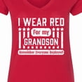 thumbnail image 4 of Inktastic I Wear Red for My Grandson Remember Everyone Deployed Women's V-Neck T-Shirt, 4 of 5