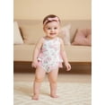 thumbnail image 4 of Rovasas Girl Overalls Romper Floral Print Layered Ruffles Sleeveless Jumpsuit, 4 of 9