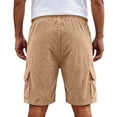 thumbnail image 4 of Men's 7" Corduroy Cargo Shorts Casual Lightweight Shorts with 5 Pockets, Drawstring Waist Relaxed Fit for Summer Beach Brown XL, 4 of 7
