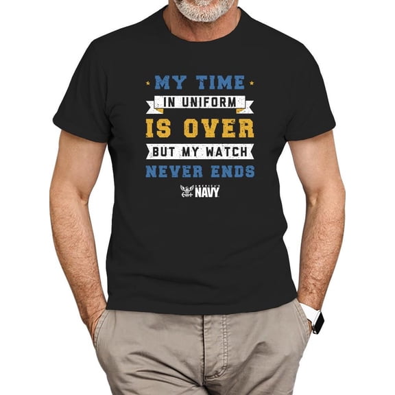 My Watch Never Ends. T-Shirt Men -Navy Designs, Male 4X-Large