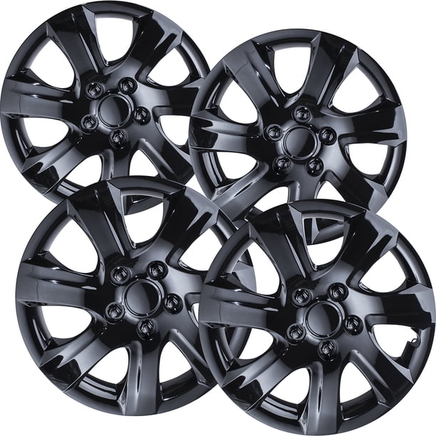 Hubcaps for Toyota Camry (Pack of 4) Wheel Covers 16 inch, Snap On Black by OxGord Walmart