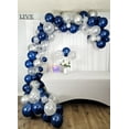 thumbnail image 5 of Balloon Arch kit Balloon Garland - Strong Thick Balloons, Metallic Silver, Light Grey, White&Clear/Chrome Confetti, Birthday Party Decor, Decorations 4 Parties, DIY Wedding Decorations (Navy, 5 of 5
