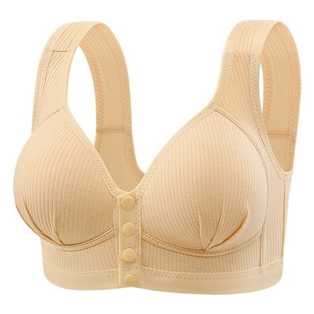 Fsqjgq Womens Underwear High Impact Sports Bras for Women Workout Tops Front Closure Cotton Bras Comfort No Underwire Seamless Bra Plus Size Wireless Bra Nipple Covers Cotton Blend Lace Bras Bandeau
