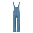 thumbnail image 5 of FUNUONY Women's Sleeveless Straps Baggy Jean Jumpsuit Overalls Casual Summer Bib Rompers with Pockets Denim Loose Fit Classic Bib Jeans Sleeveless Wash Water Overalls Trucker Jumpsuit Light Blue L, 5 of 8