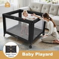 thumbnail image 4 of Vomeast Baby Playard Baby Bassinet,Foldable Crib Pack and Play with Toy Bar,Play Yard,0-5 Months(Black), 4 of 16